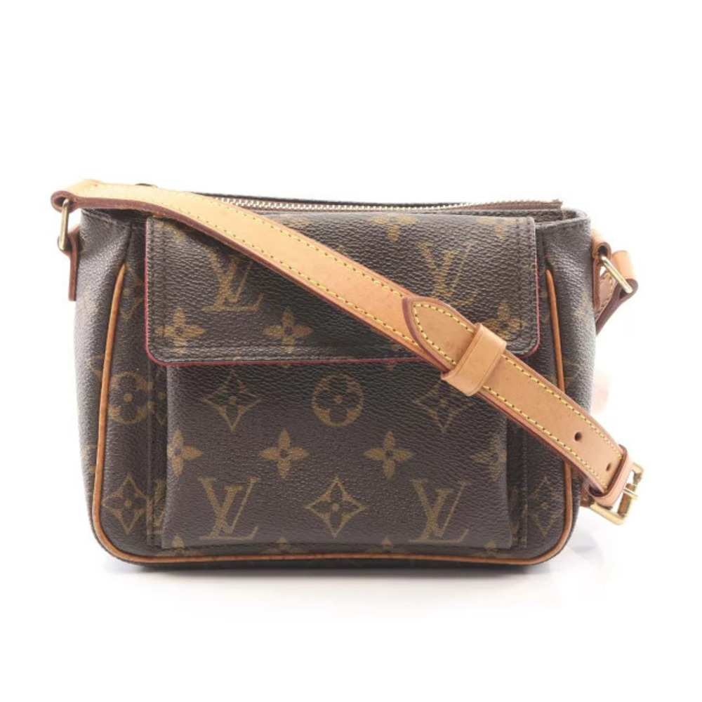 Louis Vuitton Vivacite Shoulder Bag Canvas Leather Monogram Brown